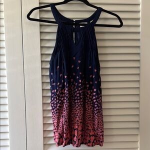 ANTHROPOLOGIE ESLEY Navy & Pink Tank — Size Medium EUC